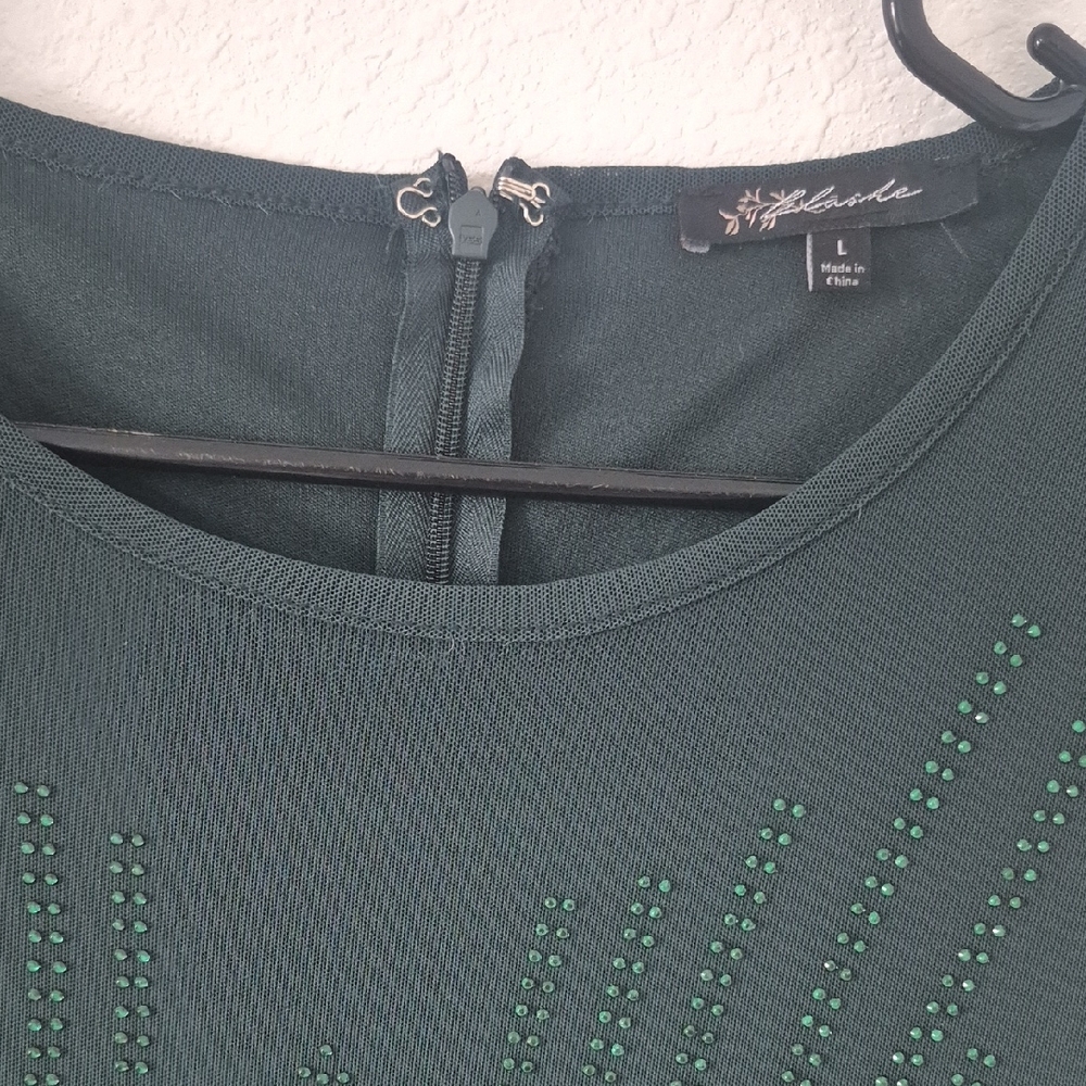 Green Beaded Top